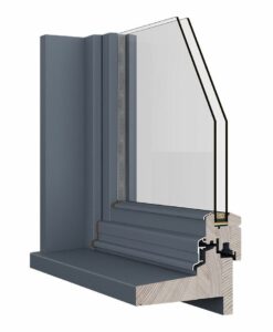 Fenêtre en bois double vitrage 68 mm
