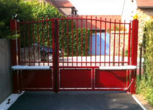 portail industriel acier battant
