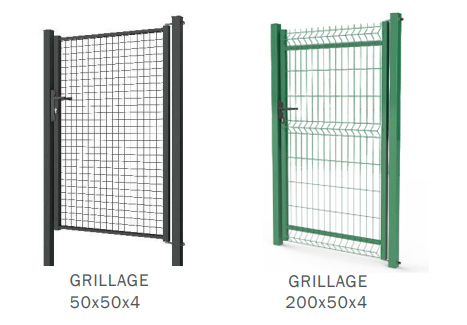 portillon en grillage vert en anthracite